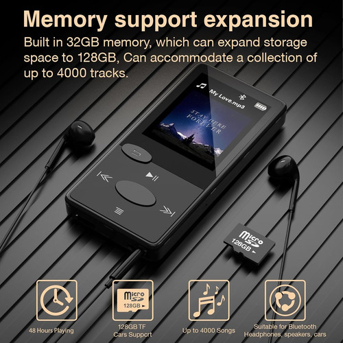 Mp3 player bluetooth 32gb - mp3, 5.3